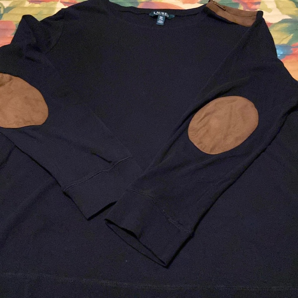 Ralph Lauren, 2X, cotton, Suede like accents at shoulder zip & elbows.